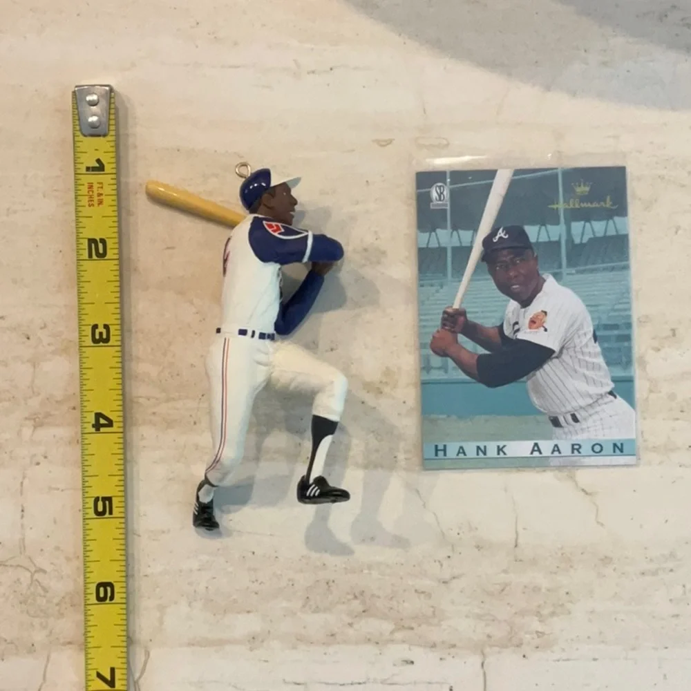 Hank Aaron Christmas Ornament 1997 & Card Hallmark Xmas Tree Baseball Ornaments